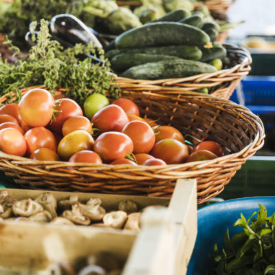 Farmers Food Market Stall With Variety Of Organic Vegetable Farmers Food Market Stall With Variety Of Organic Vegetable